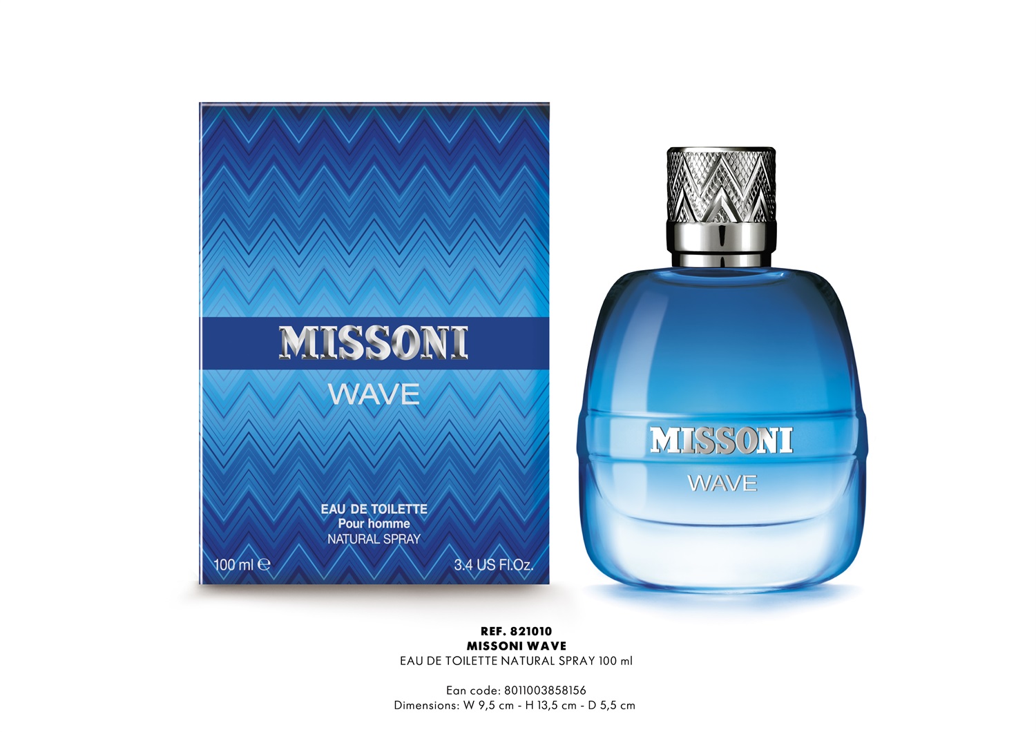 Missoni Wave Eau de Toilette Pour Homme 100 ml - Fragranza Agrumata Aromatica con Note Marine e Vaniglia