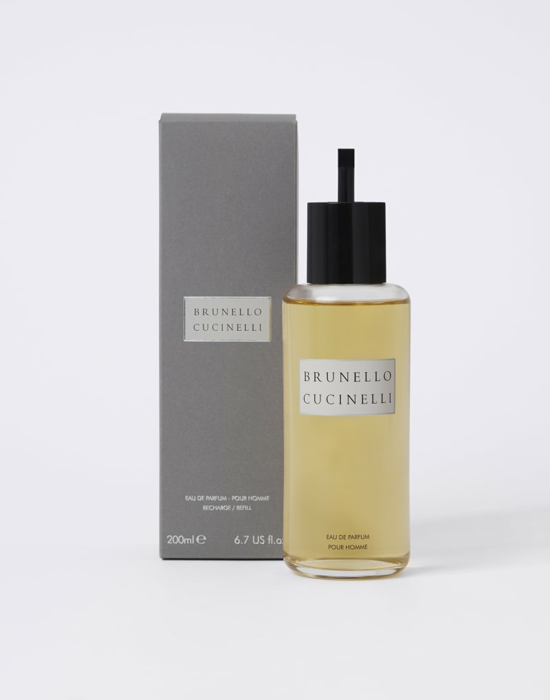 Brunello Cucinelli Pour Homme Eau De Parfum Ricarica 200 ml - Flacone di ricarica per profumo maschile con note agrumate, speziate e legnose