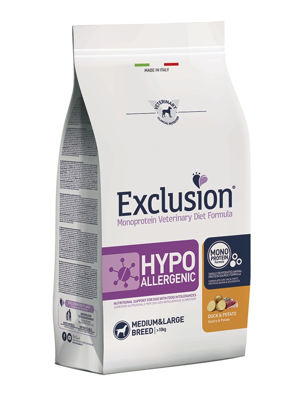 Exclusion 8011259002648 cibo secco per cani 2 kg Adulto Anatra, Patata