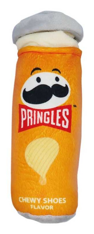 Record Pringles Peluche per Cani con Squeaker - Arancione, 7 x 26 cm, Gioco in Poliestere