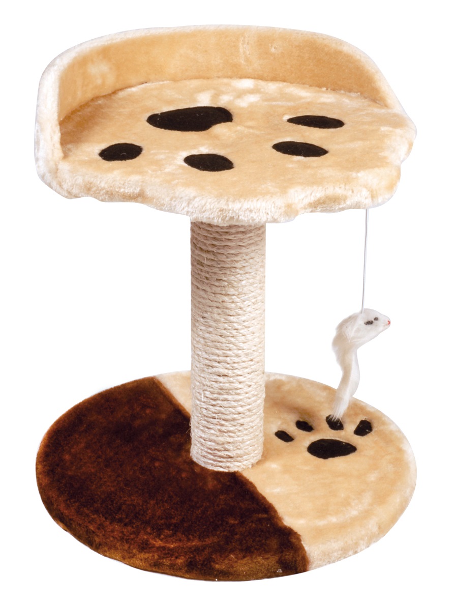 Cat&Rina Classic Zampa - Tiragraffi e Piattaforma Giochi per Gatti con 1 Ripiano Superiore, Dimensioni 42 x 43 h cm