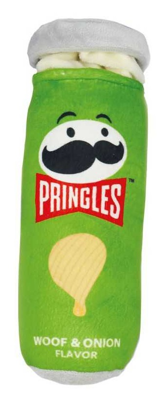 RECORD Pringles Peluche Cane Verde con Squeacker - 7x26 cm in Poliestere