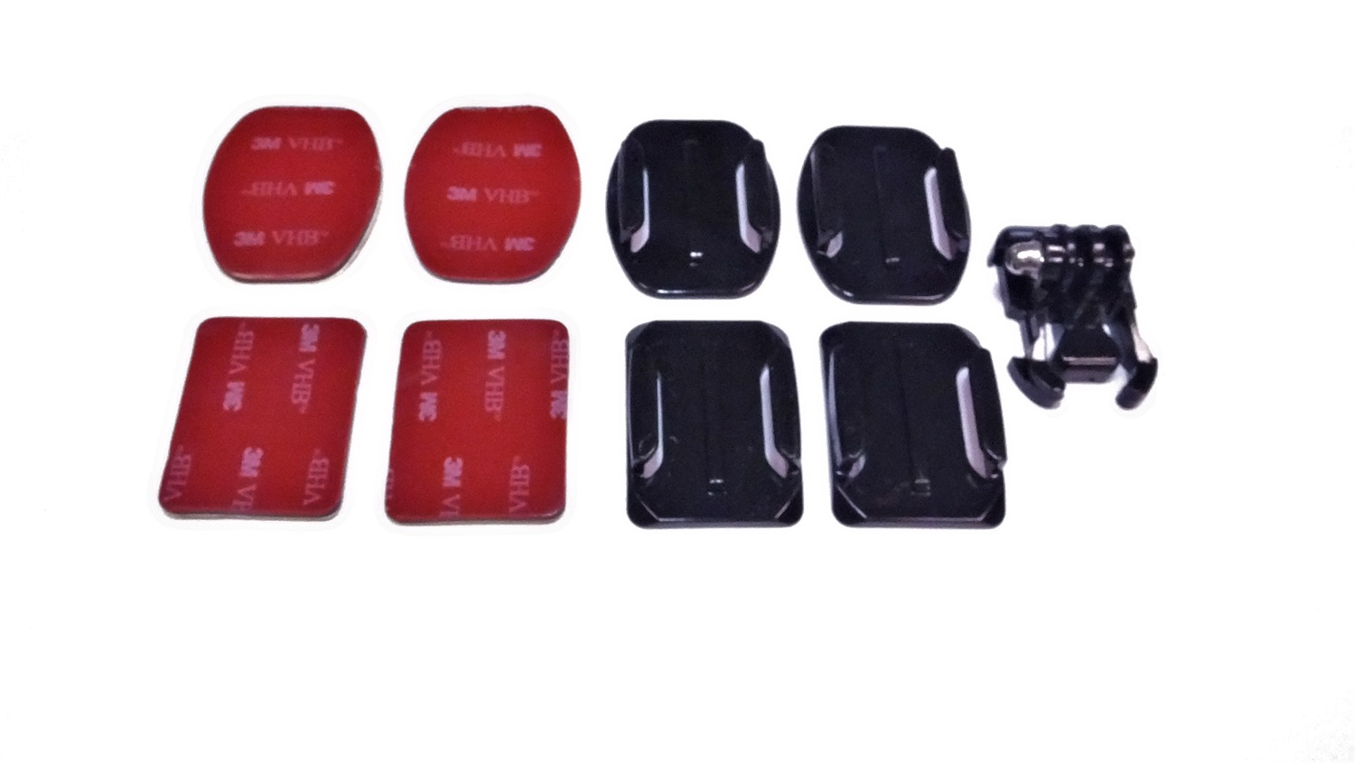 Reporter 99525 Supporto per Action Cam - 2 Supporti Piani e 2 Curvi con Adesivi 3M per GoPro