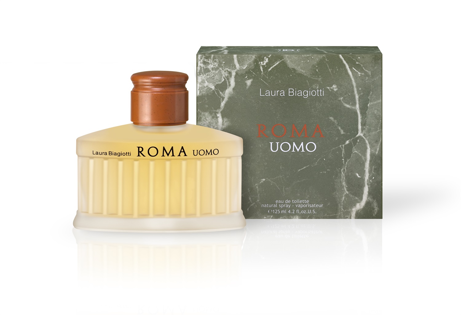 Laura Biagiotti Roma Uomo Eau de Toilette 125ml - Fragranza Orientale Legnosa con Note di Pompelmo Rosa e Basilico