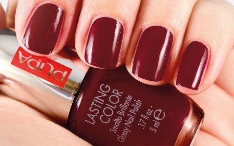 PUPA Milano Lasting Color Smalto Unghie 604 Dark Red - Colore Intenso e Brillante, Applicatore Professionale