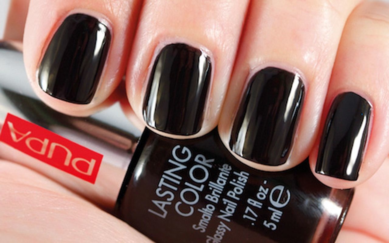 PUPA Milano Lasting Color 704 Black - Smalto Colore Brillante 5 ml con Effetto Ultra Glossato e Asciugatura Rapida