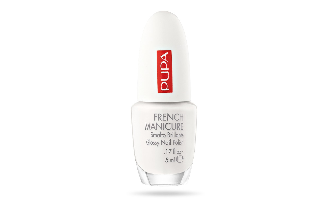 PUPA Smalto Lasting Color 001 White French Manicure 5 ml - Ultra Brillante e Facile da Applicare