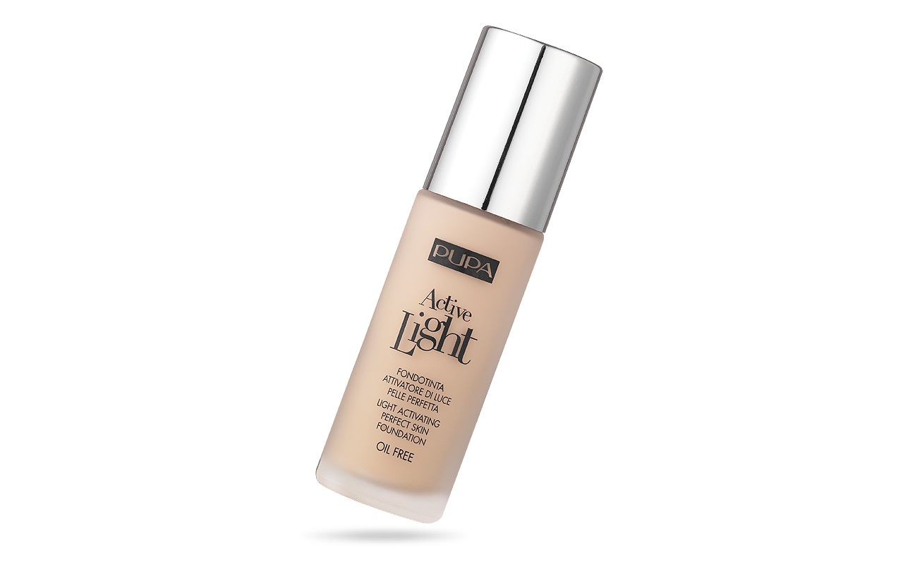 PUPA Milano Active Light Fondotinta Fluido Attivatore di Luce 020 Nude 30ml - Pelle Perfetta, SPF10, Oil Free
