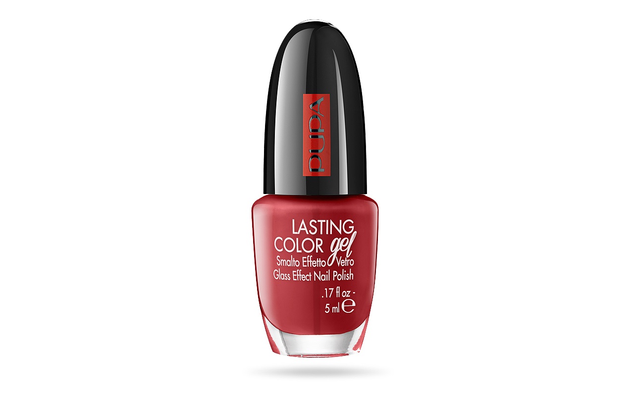 PUPA Milano Lasting Color Gel 041 Explosive Ruby - Smalto effetto vetro ultra lucido, 5 ml, senza lampada UV, ipoallergenico