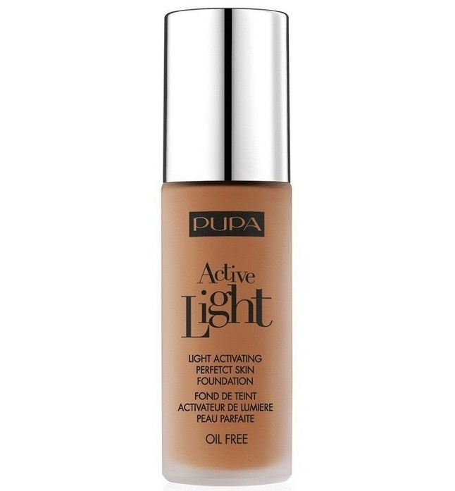 Pupa Active Light Fondotinta 070 Sun Kissed - 30 ml, Fondotinta Attivatore di Luce con SPF 10, Coprenza Modulabile e Finish Satinato