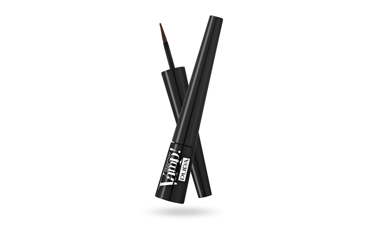 Pupa Vamp! Definition Liner Eyeliner 200 Brown 2,5 ml - Applicatore in Feltro, Finish Matt e Perlato