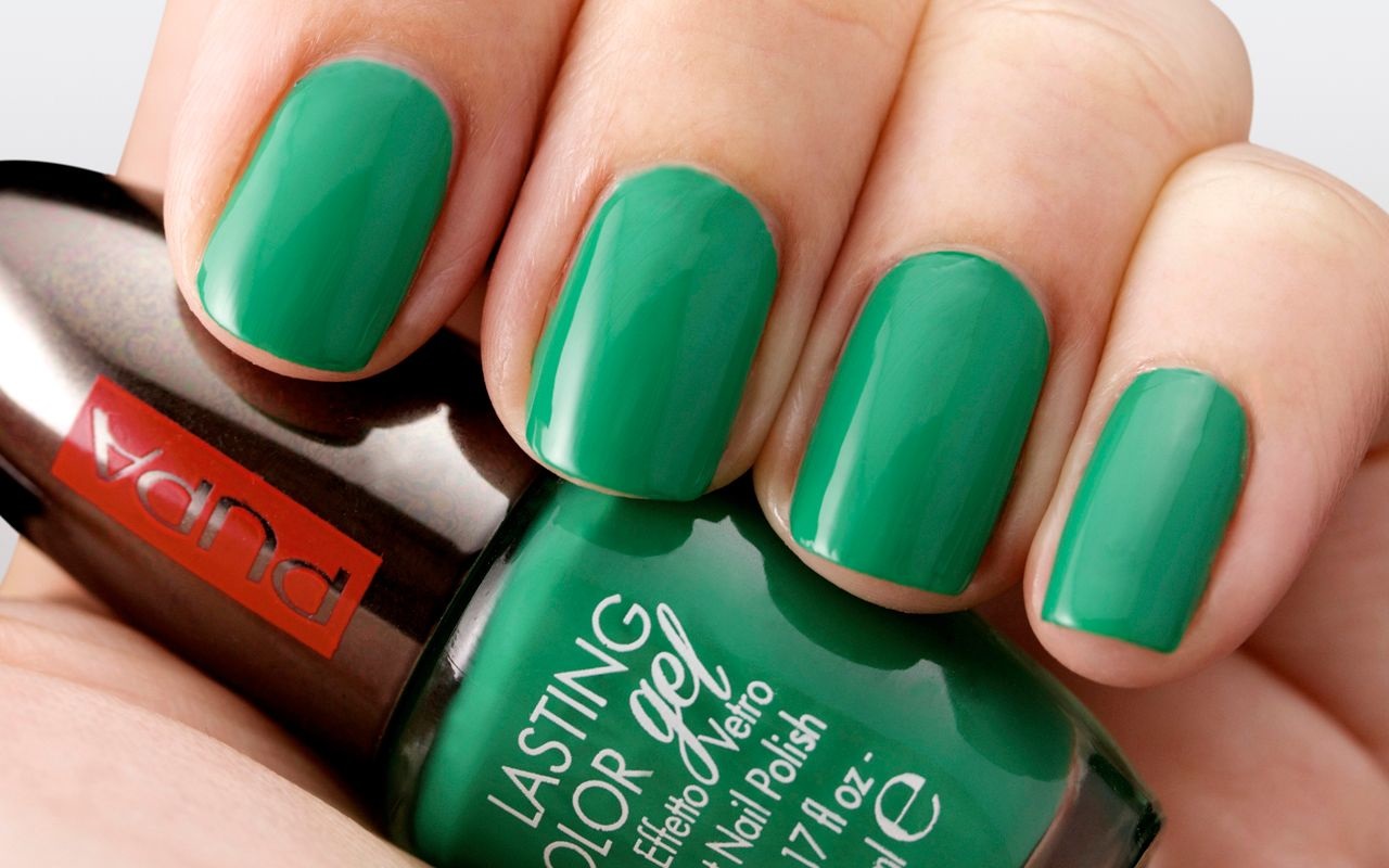 PUPA Milano Lasting Color Gel 080 Peppermint - Smalto Effetto Gel Ultra Lucido 5 ml, Applicazione Senza Lampada UV, Colore Ultra Pigmentato