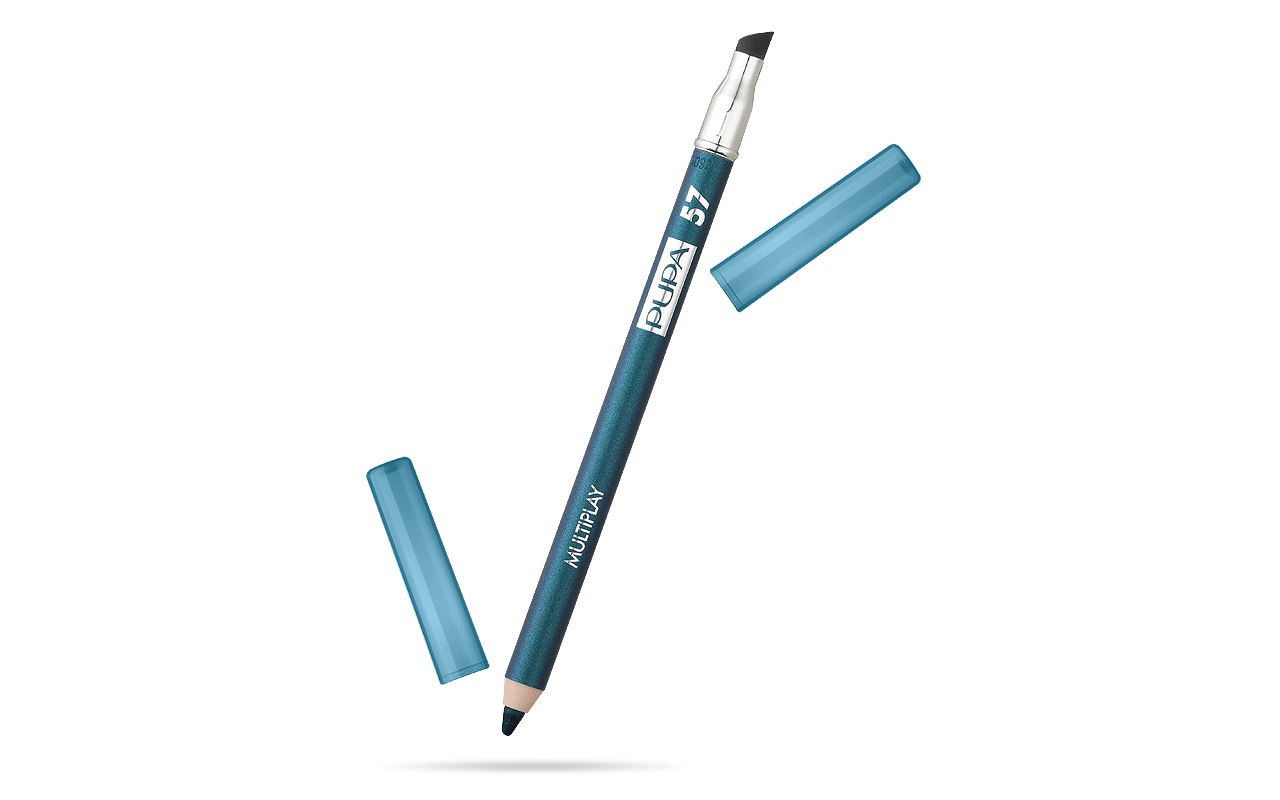 Pupa Multiplay Matita Occhi 57 Petrol Blue - Triplo Uso Eyeliner, Ombretto e Kajal - 1,2 g, Adatta per Occhi Sensibili e Lenti a Contatto