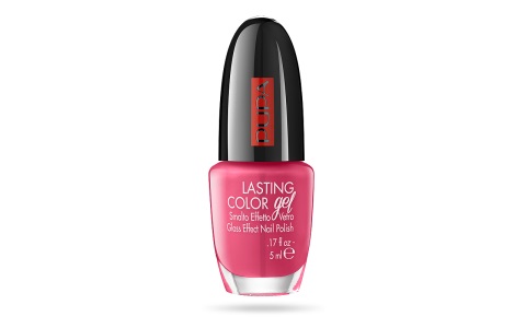 PUPA Lasting Color Gel 128 Spicy Fuchsia - Smalto Ultra Lucido 5 ml con Effetto Vetri e Texture Volumizzante