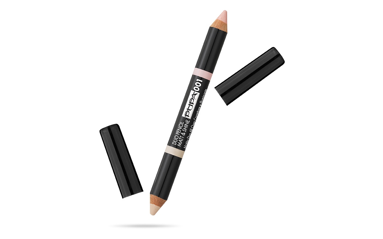 PUPA Milano Duo Pencil Matt & Shine - Matita Duo Correttore e Illuminante Beige 001 - Texture Cremosa e Fondente