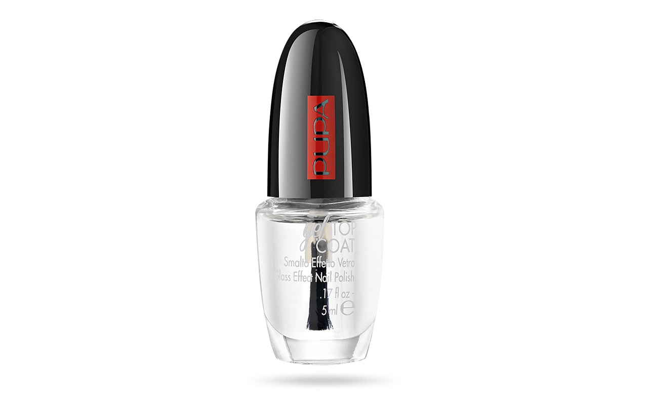 PUPA Gel Top Coat Effetto Vetro Trasparente 5ml - Finish Glossato Estremo e Volume 3D
