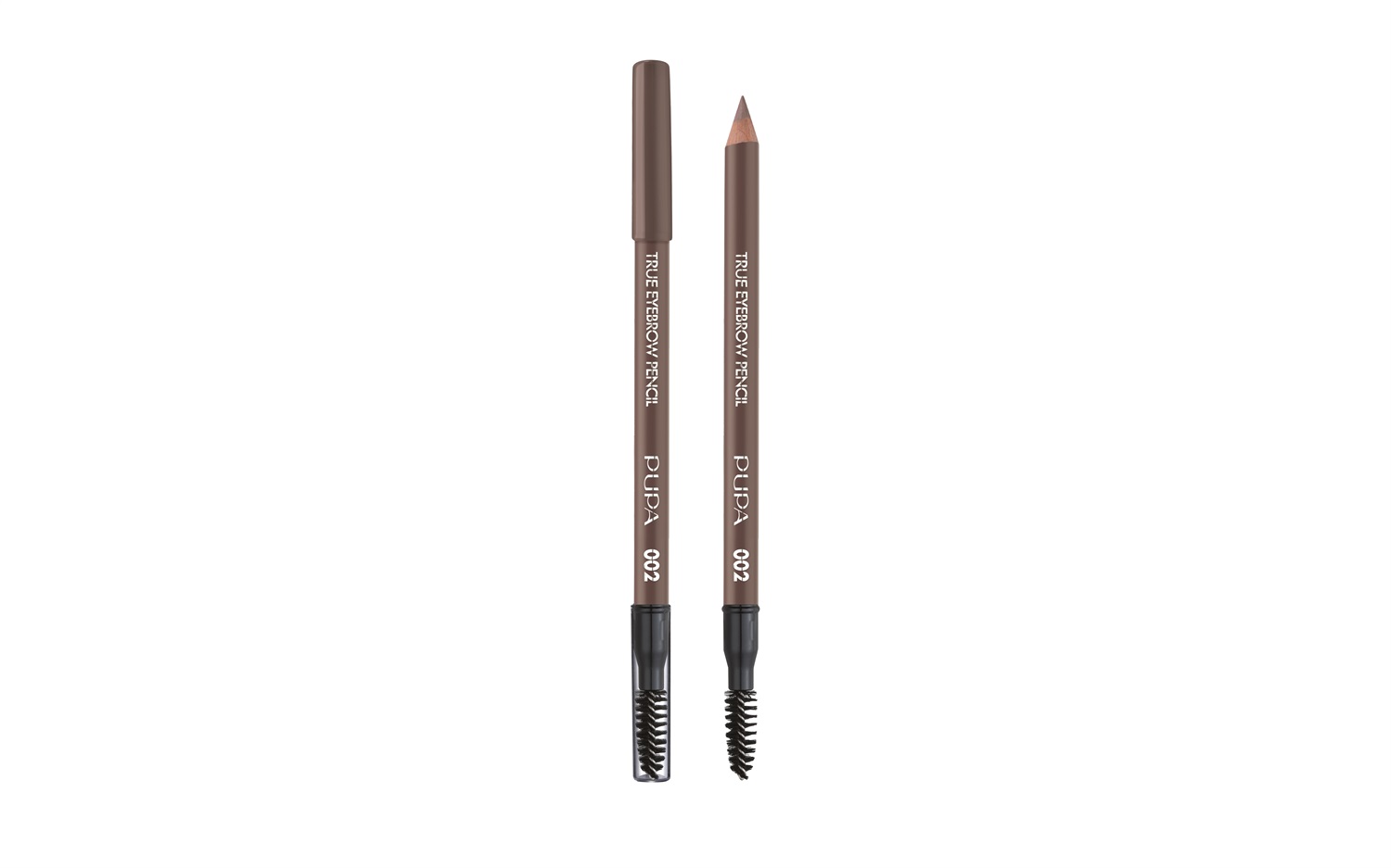 PUPA Milano True Eyebrow Pencil 002 Brown - Matita Sopracciglia Lunga Tenuta Waterproof con Pettinino