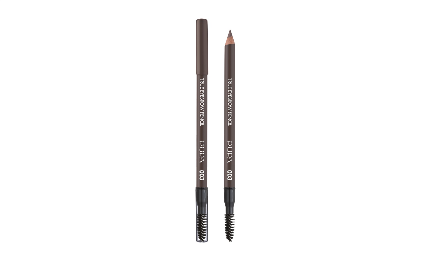 PUPA Milano True Eyebrow Pencil 003 Dark Brown - Matita Sopracciglia Lunga Tenuta, Waterproof, Effetto Pieno, 1.08g