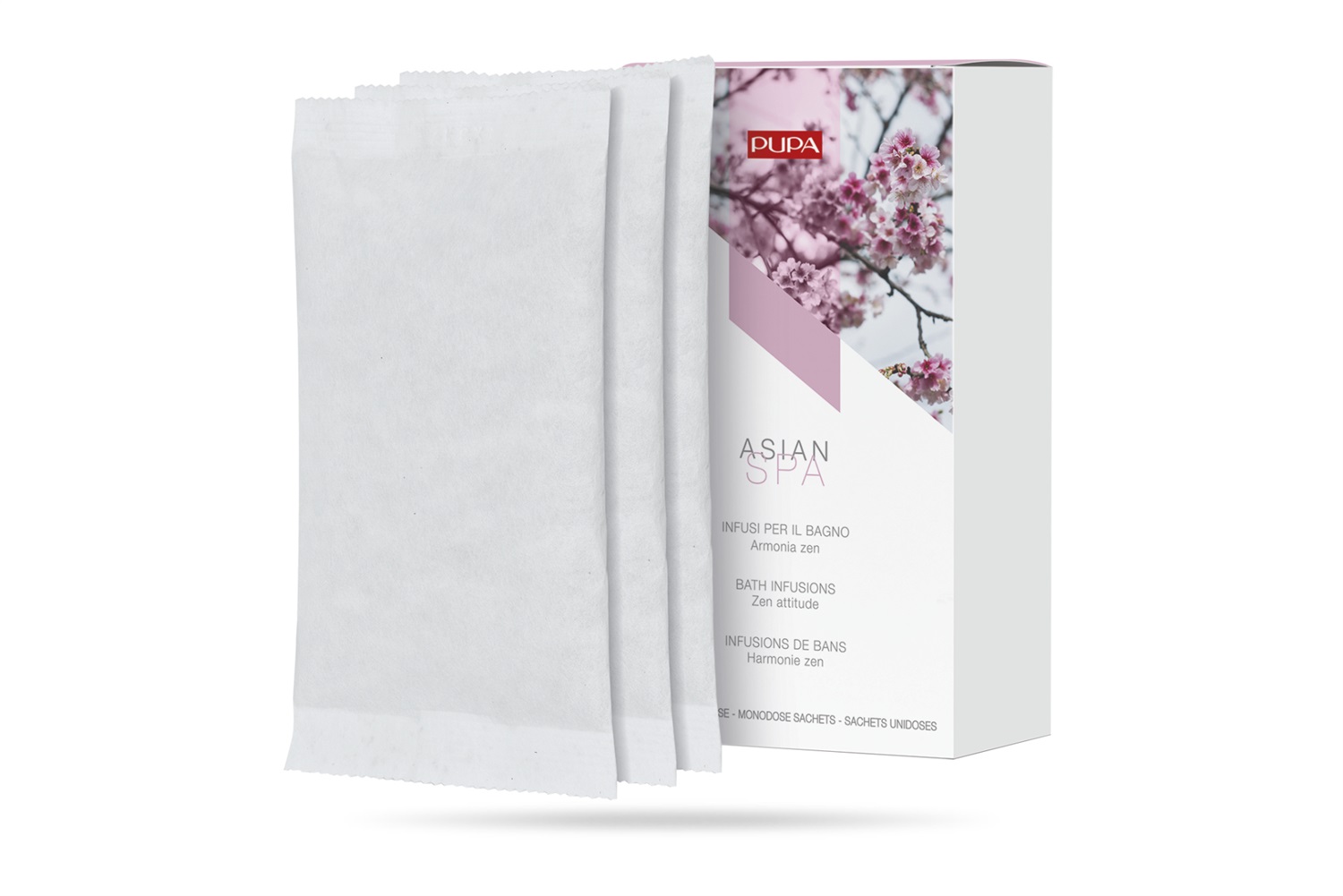 PUPA Milano Asian SPA Infusi per il Bagno - 3 Buste Monodose con Erbe Aromatiche per un Rilassante Trattamento Cosmetico