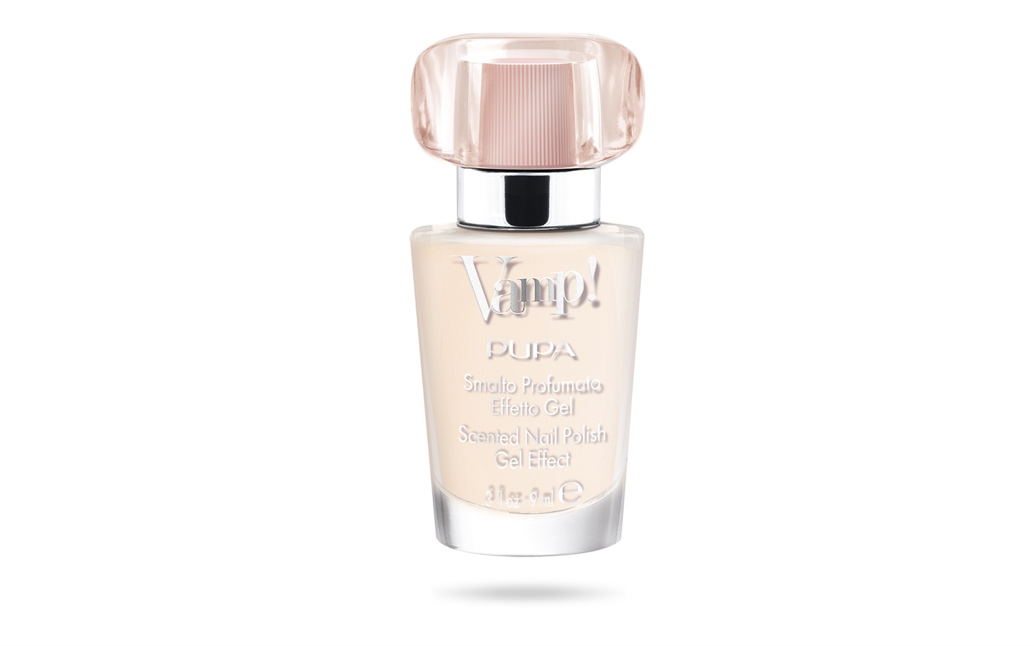 Pupa Vamp! Smalto Profumato Effetto Gel 106 Soft Ivory 9ml - Fragranza Rosa, Finish Brillante