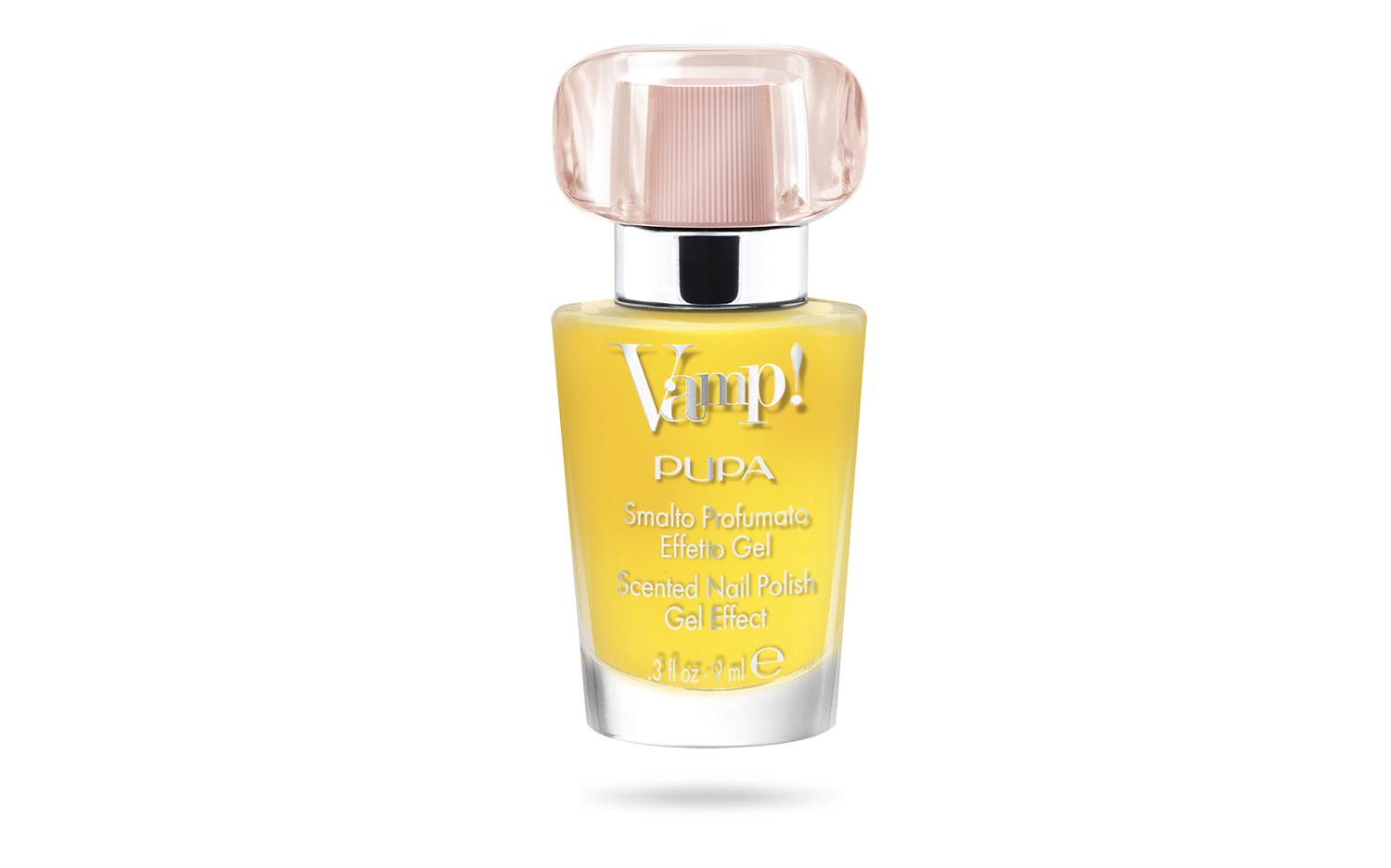 PUPA Milano Vamp! Smalto Profumato Effetto Gel 109 Brilliant Yellow 9ml - Fragranza Eau de Parfum, Finish Brillante e Effetto Plumping