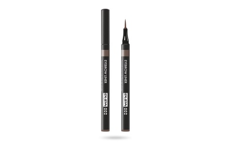 PUPA Milano Eyebrow Liner 002 Brown - Pennarello Sopracciglia Effetto Microblading, 1.1 ml, Ultra Sottile