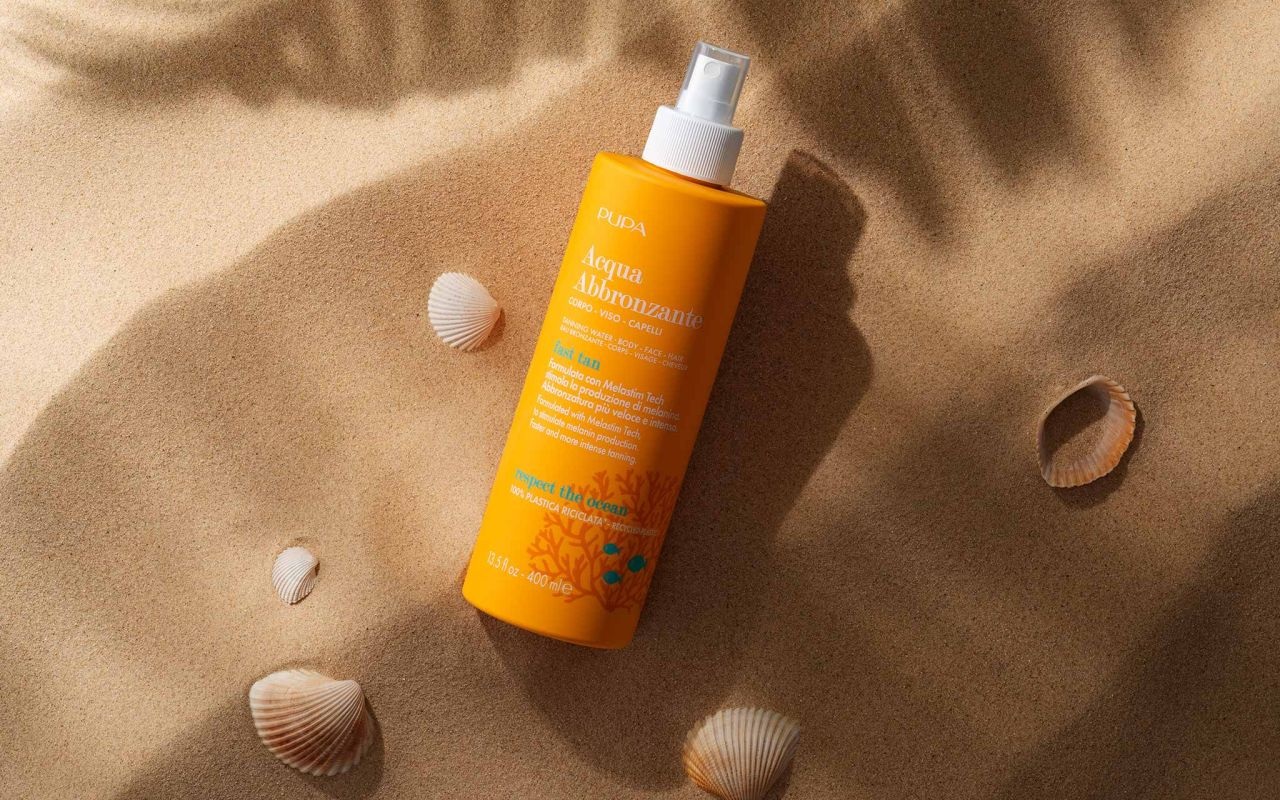 PUPA Milano Acqua Abbronzante Corpo, Viso e Capelli 400 ml - Idratante, Stimola la Produzione di Melanina, Senza Protezione Solare