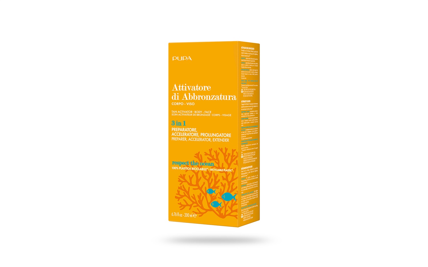 Pupa Attivatore di Abbronzatura 3 in 1 200 ml - Stimola la Melanina per Corpo e Viso