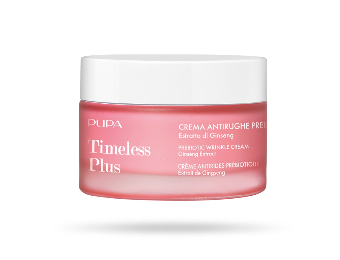 PUPA Timeless Plus Crema Antirughe Prebiotica 50ml - Nutre, Ricompatta e Riduce le Rughe con il 98% di Ingredienti Naturali
