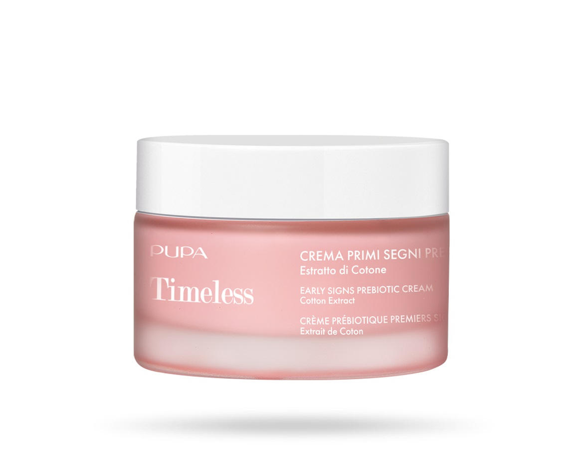 PUPA Milano Crema Timeless Primi Segni Prebiotica 50 ml - Nutre e contrasta i primi segni del tempo con il 94% di ingredienti di origine naturale