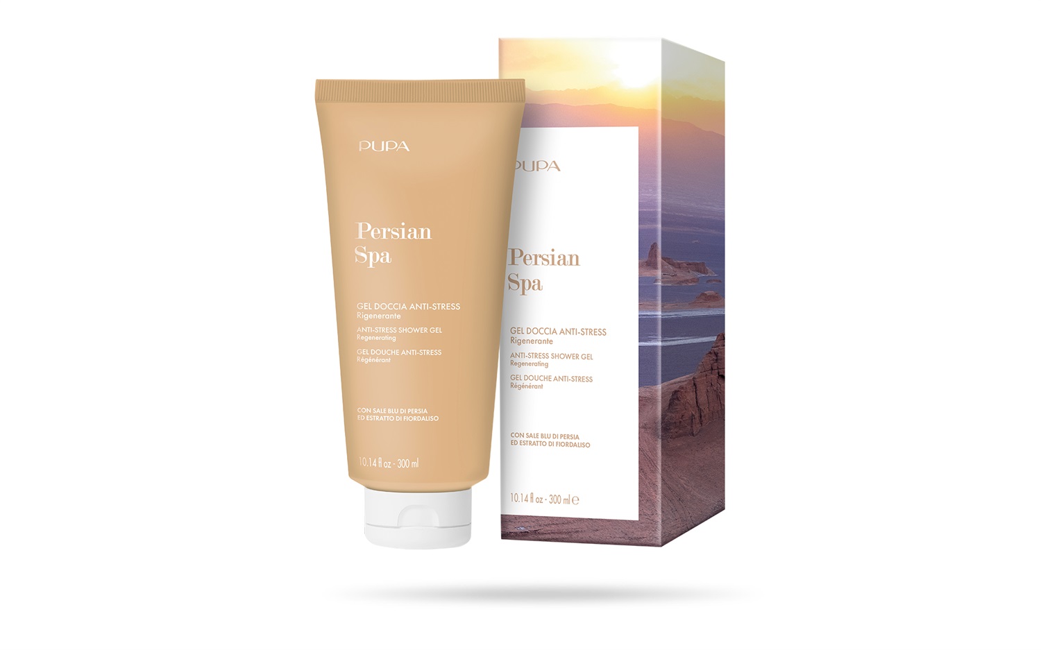 Pupa Persian Spa Gel Doccia Anti-stress Rigenerante 300 ml con Sale Blu di Persia ed Estratto di Fiordaliso