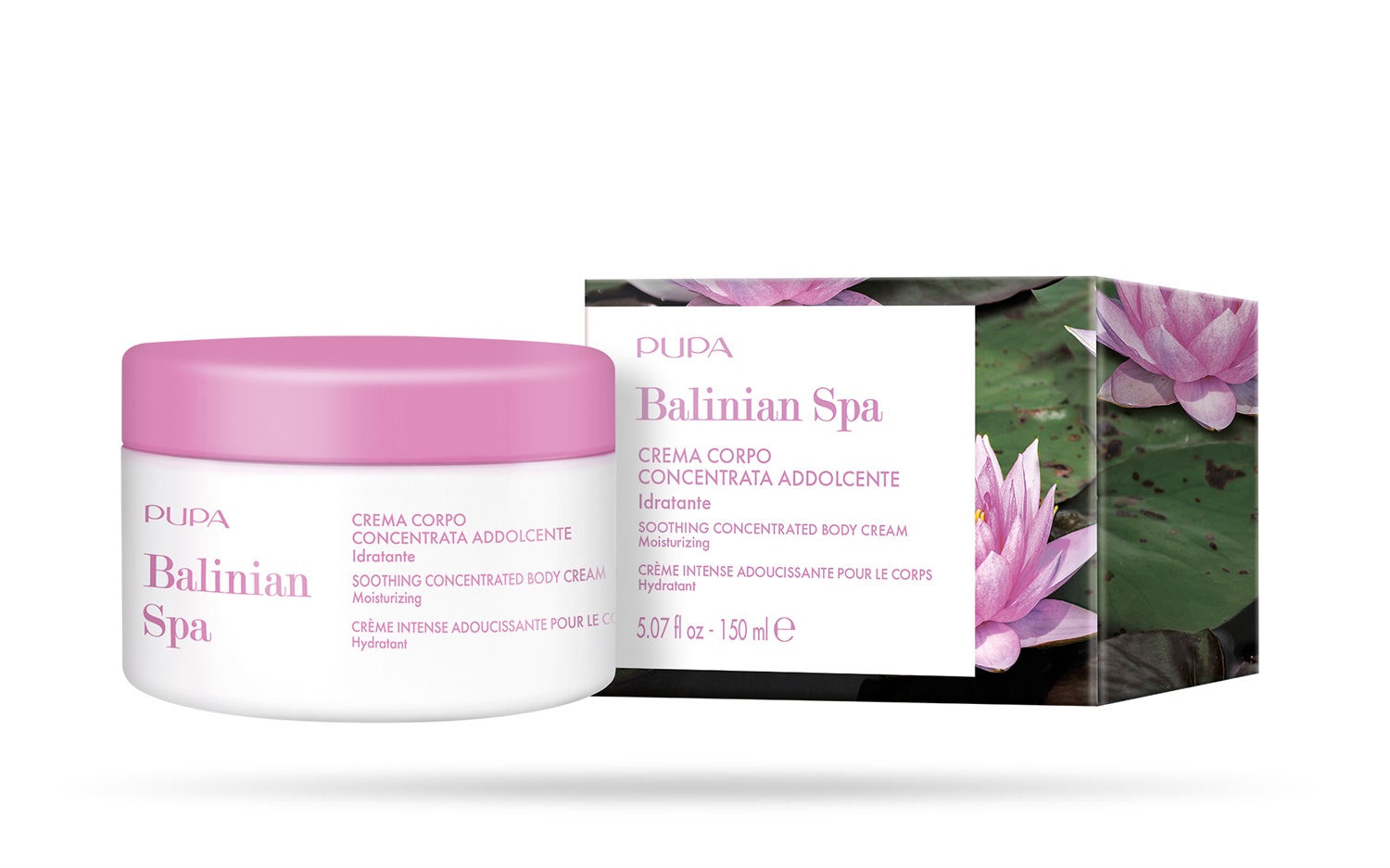 Pupa Balinian Spa Crema Corpo Concentrata Addolcente Idratante 150 ml - Con Estratto di Ninfea per Pelli Secche