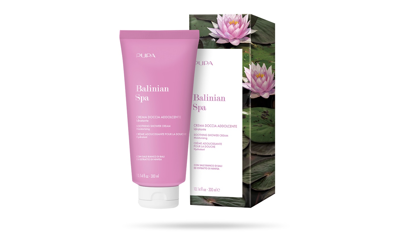 Pupa Balinian Spa Crema Doccia Addolcente Idratante 300 ml con Sale Bianco di Bali ed Estratto di Ninfea