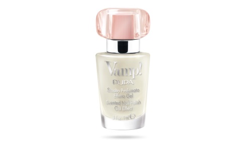 PUPA Milano Vamp! Smalto Profumato Effetto Gel 119 Cotton White 9ml - Fragranza Rosa, Texture Plumping
