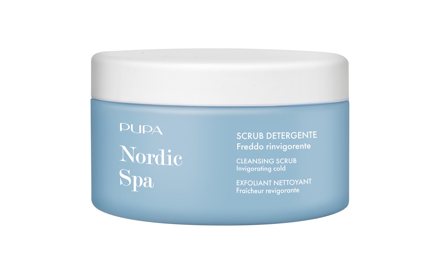 PUPA Nordic Spa Scrub Detergente Corpo Freddo Rinvigorente 250 ml - Esfoliante Idratante con Zucchero ed Estratto di Betulla