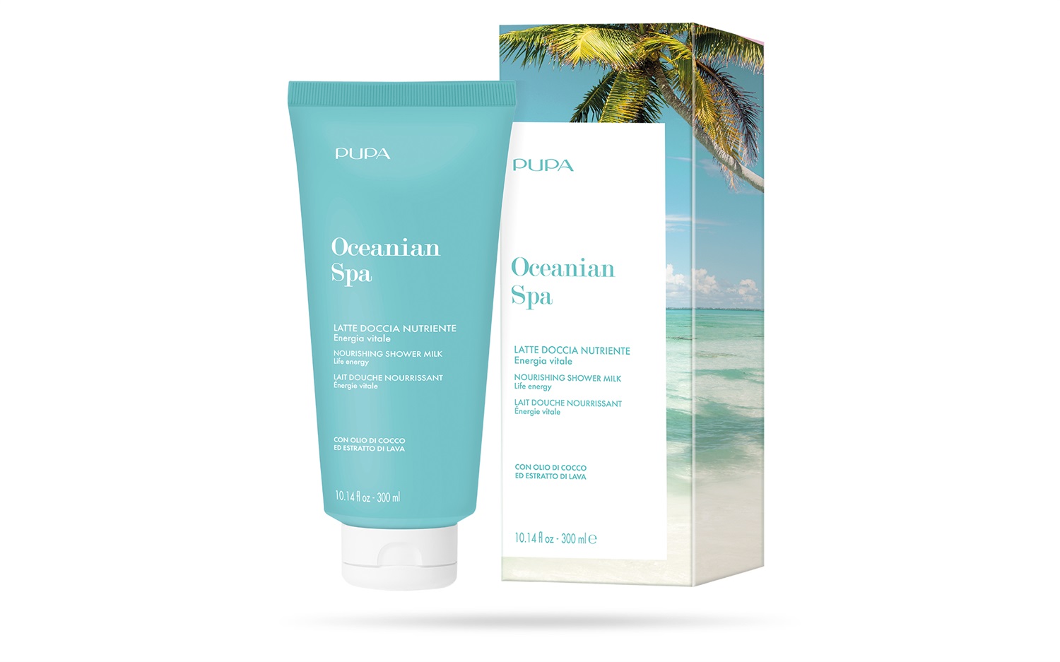 PUPA Oceanian Spa Gel Doccia Nutriente 300 ml - Nutriente con Olio di Cocco per Pelle Secca