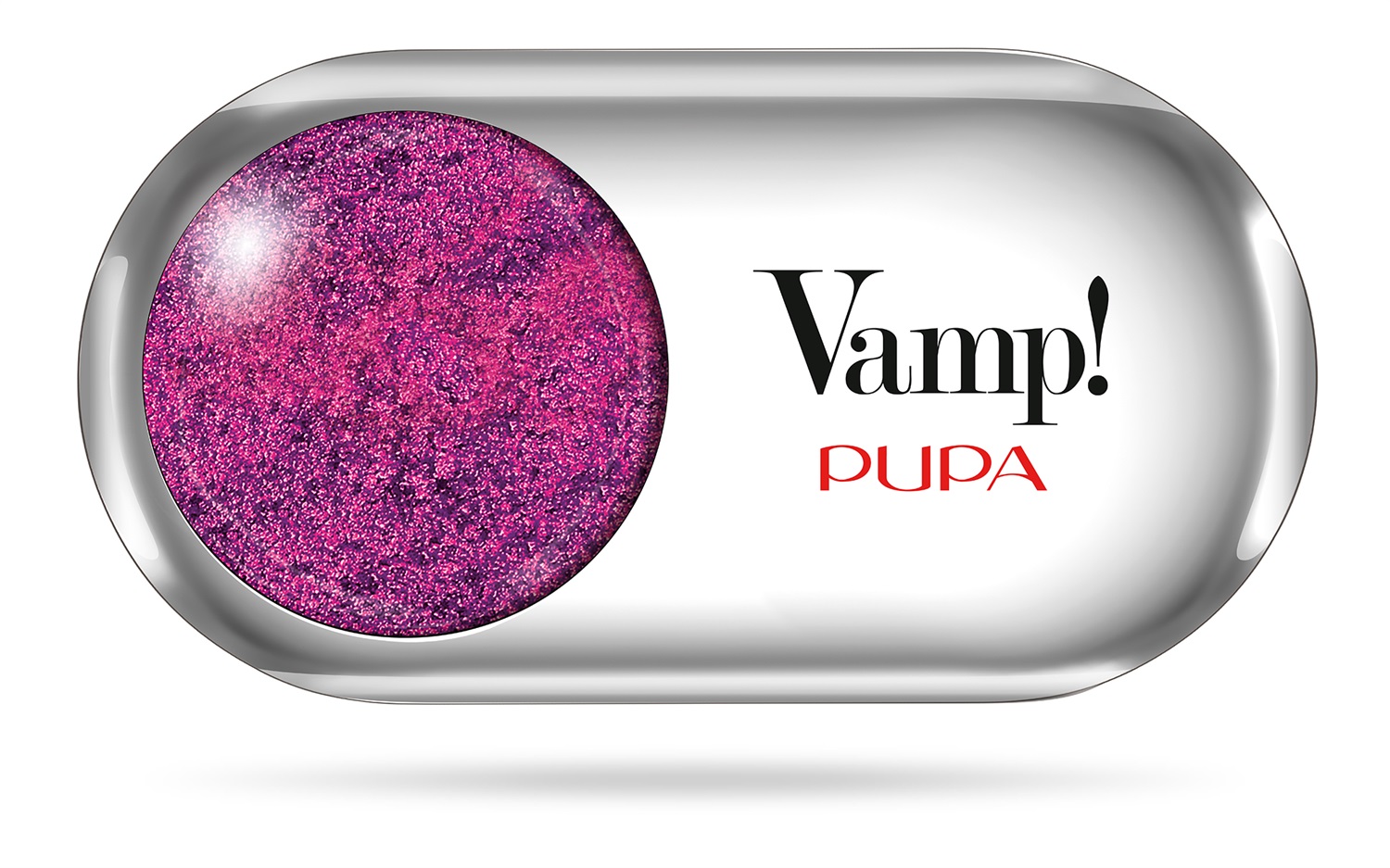 PUPA Milano Vamp! Metallic Ombretto 100 Irriverent Fuchsia 1.5g - Colore Puro, Intenso e Facilmente Sfumabile con Effetto Lamina Metallica