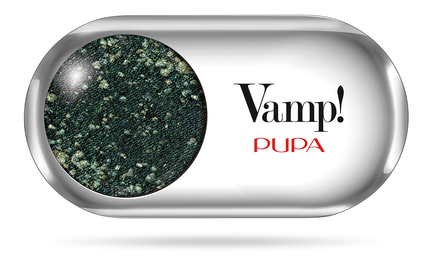 PUPA Milano Vamp! Gems Ombretto 304 Woodland Green 1,5g - Colore Puro, Intenso e Facile da Sfumare con Finish Satinato e Pepite Ultra Perlate