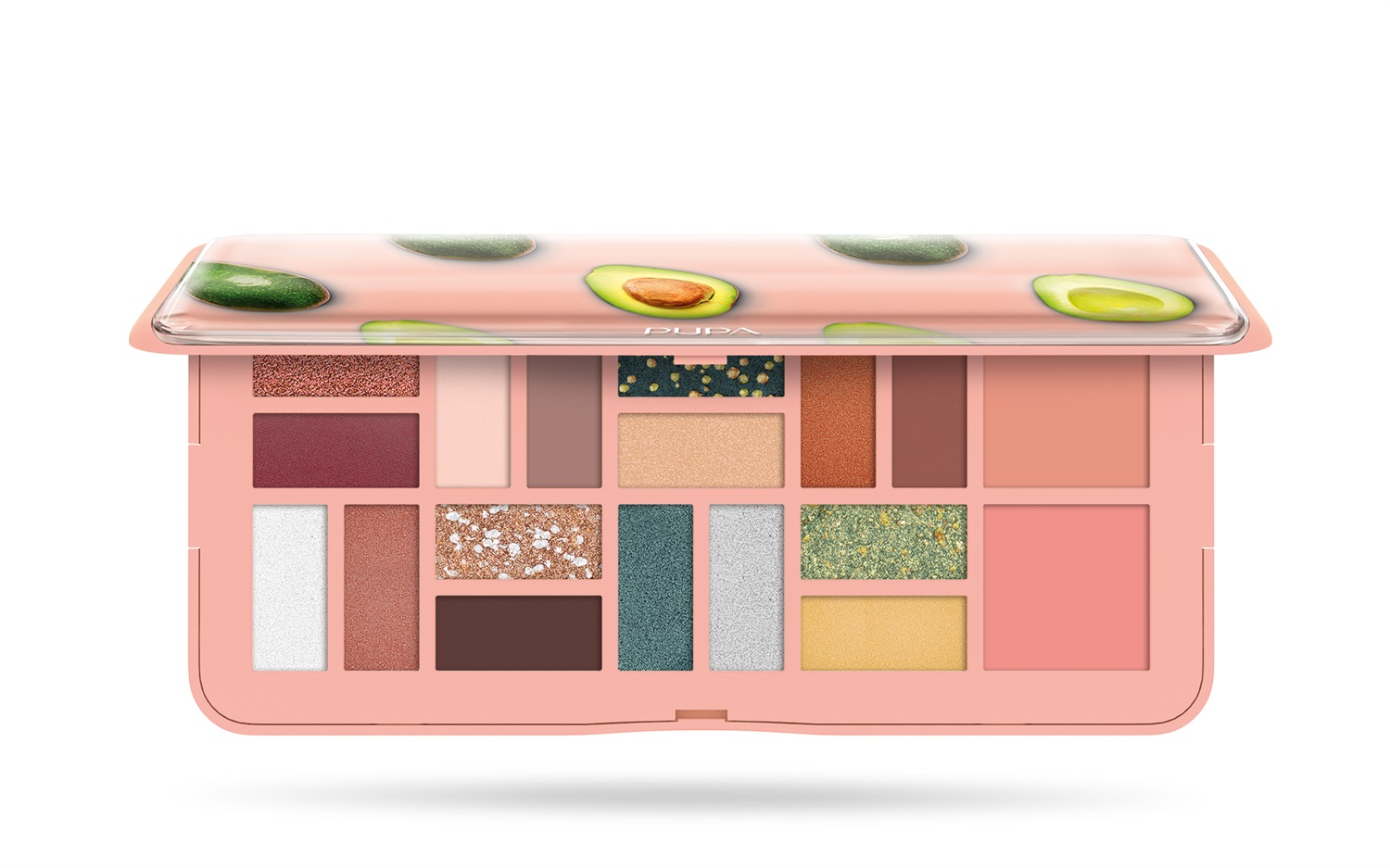 PUPA Milano Palette Food & Fun Large 008 Pink Avocado - Viso e Occhi, 20g, Texture Sensoriali e Packaging Innovativo
