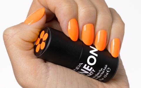 PUPA Neon Party Smalto Effetto Fluo 500 - Coachella Orange 4.5 ml, Finish Luminoso-Brillante
