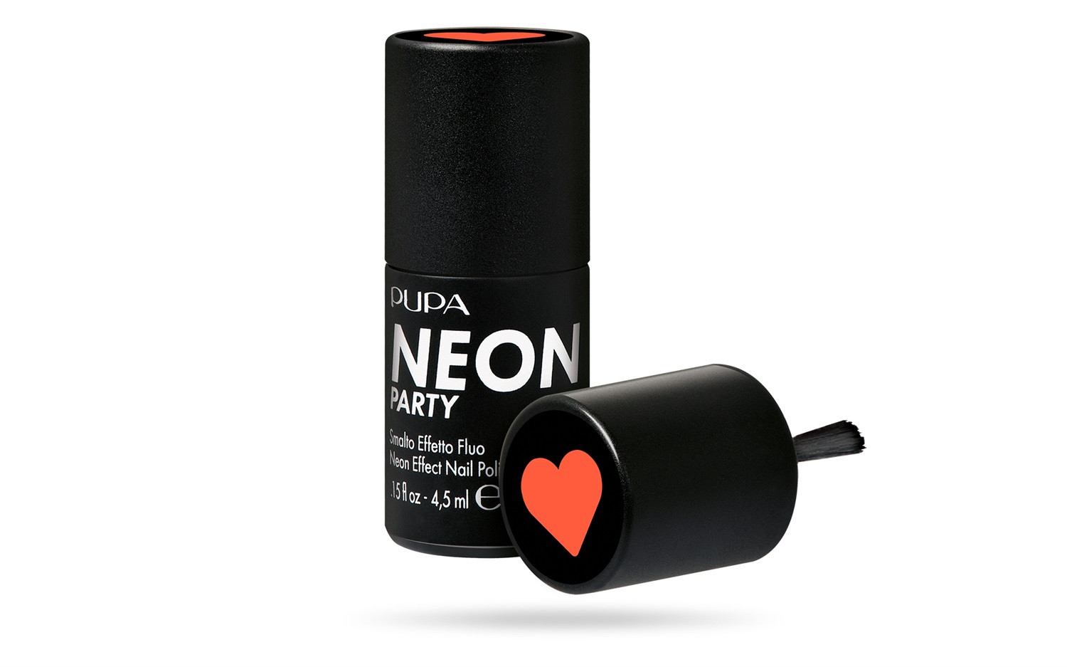 PUPA Neon Party Smalto Effetto Fluo 600 Miami Beach Coral 4.5ml - Finish Luminoso-Brillante