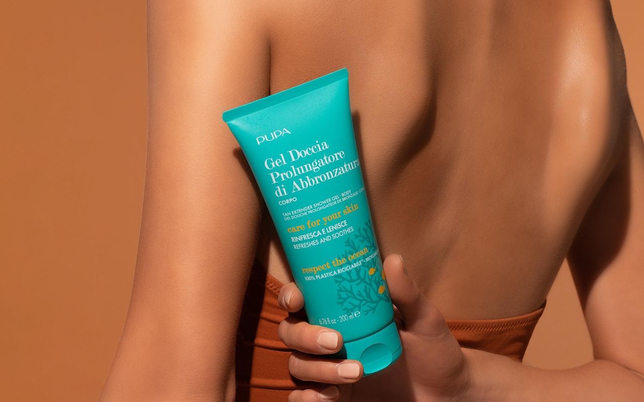 PUPA Milano Doccia Shampoo Prolungatore d'Abbronzatura 200 ml - Formula Biodegradabile con Sun Booster per Corpo e Capelli