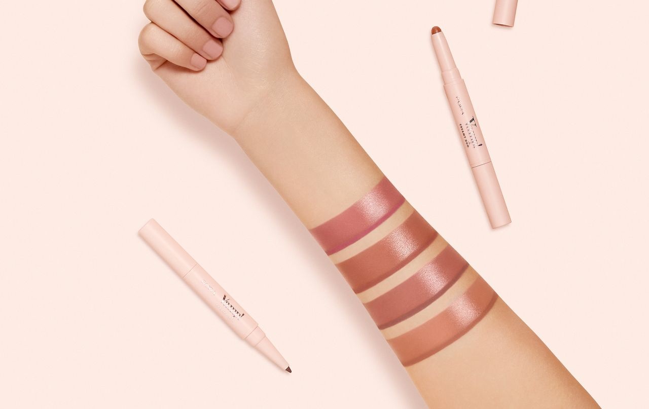 PUPA Vamp! Creamy Duo 001 Fair Nude - Matita Labbra Contouring e Rossetto Brillante per Labbra Volumizzate