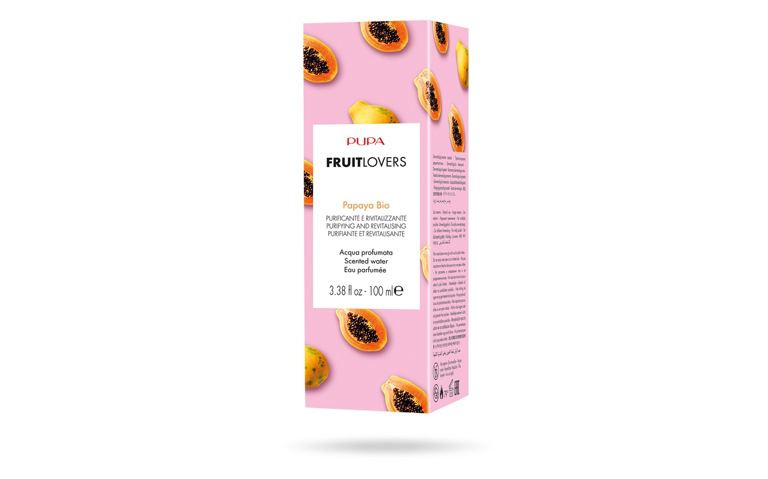 PUPA Milano Fruit Lovers Acqua Profumata Bio Papaya 100ml - Purificante e Rivitalizzante con Estratto di Papaya da Agricoltura Biologica