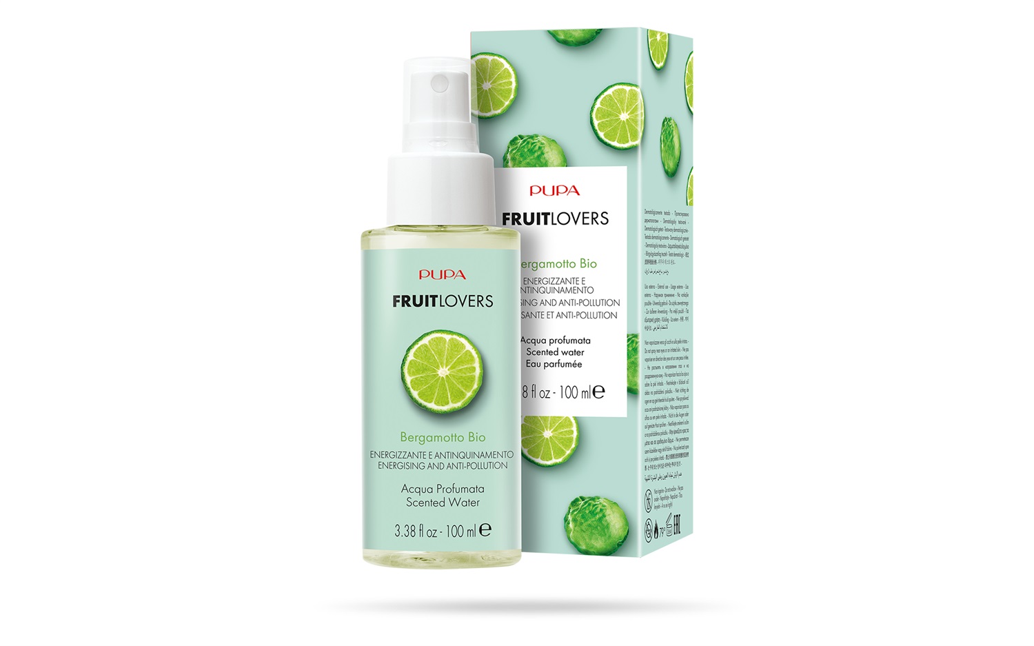 PUPA Milano Fruit Lovers Acqua Profumata Bergamotto 100 ml - Energizzante e Antinquinamento, Bio