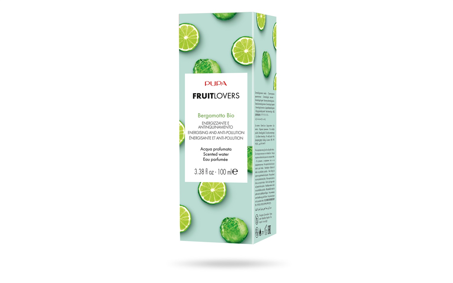 PUPA Milano Fruit Lovers Acqua Profumata Bergamotto 100 ml - Energizzante e Antinquinamento, Bio