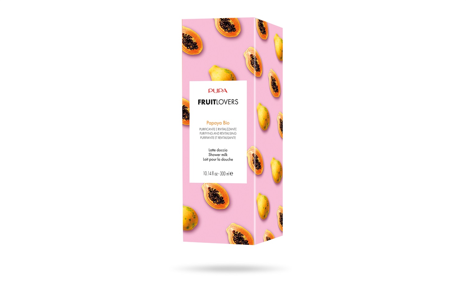 PUPA Milano Fruit Lovers - Latte Doccia Papaya 300 ml - Benessere della pelle con attivi di frutta biologica