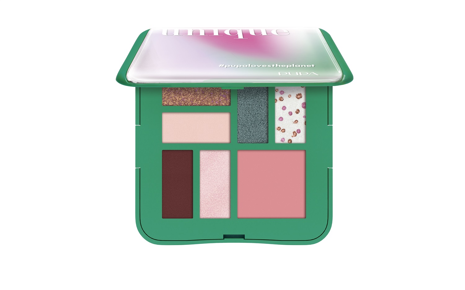 PUPA Milano Palette S Life In Color 001 Emerald - 4 Ombretti, 1 Fard, 2 Special Effects, Formule Clean, Packaging Innovativo