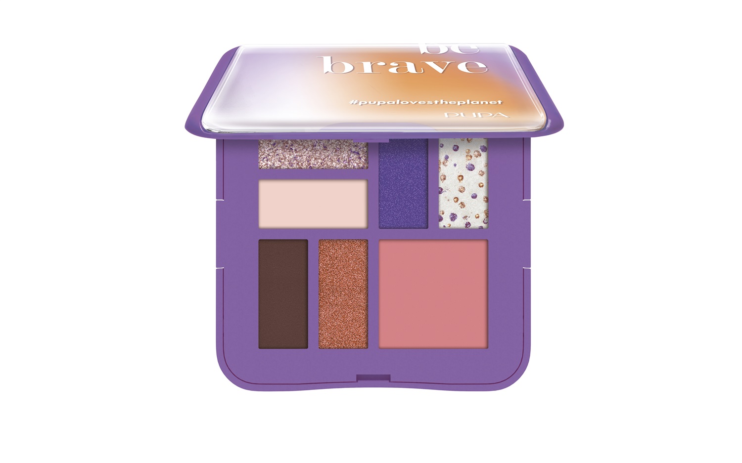 PUPA Palette S Life In Color 002 Purple - 8g, 4 Ombretti Matt & Satin, 1 Fard, 2 Special Effect, Formule Clean