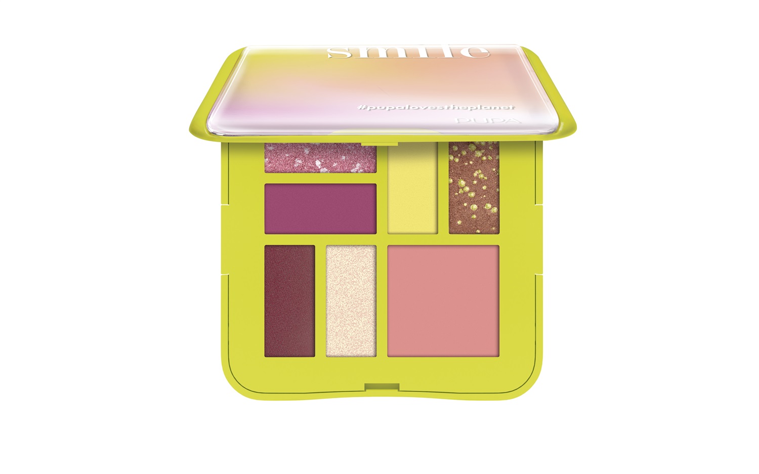 PUPA Milano Palette S Life In Color 003 Green - 4 Ombretti Matt & Satin, 1 Fard, 2 Special Effect, Formule Clean